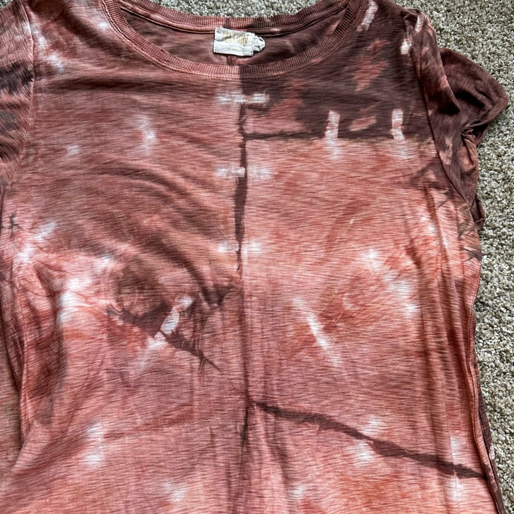 Nation Ltd. Boho Tie Dye Slub Pima Cotton Casual T-Shirt Dress Size Large